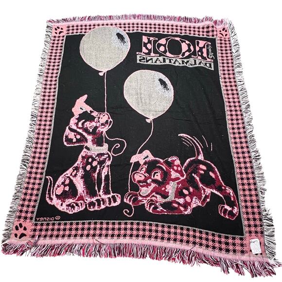 Vintage Disney Beacon 101 Dalmatians Balloon Blanket Woven Tapestry Throw 50x60 - Picture 3 of 7